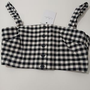 Black and White Checkered Crop Top